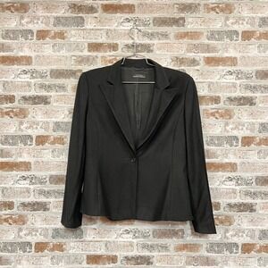 Strenesse Gabriele Strehle Wool Cashmere Blazer One Button Black Size 8‎